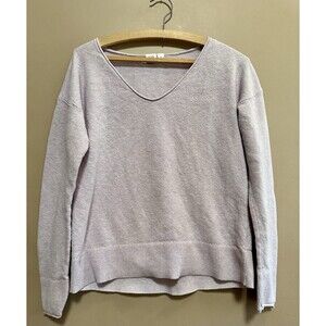 Gap Women’s Light Purple Knit 100% Cotton V‎ Neck Sweater Size Medium Lilac Soft